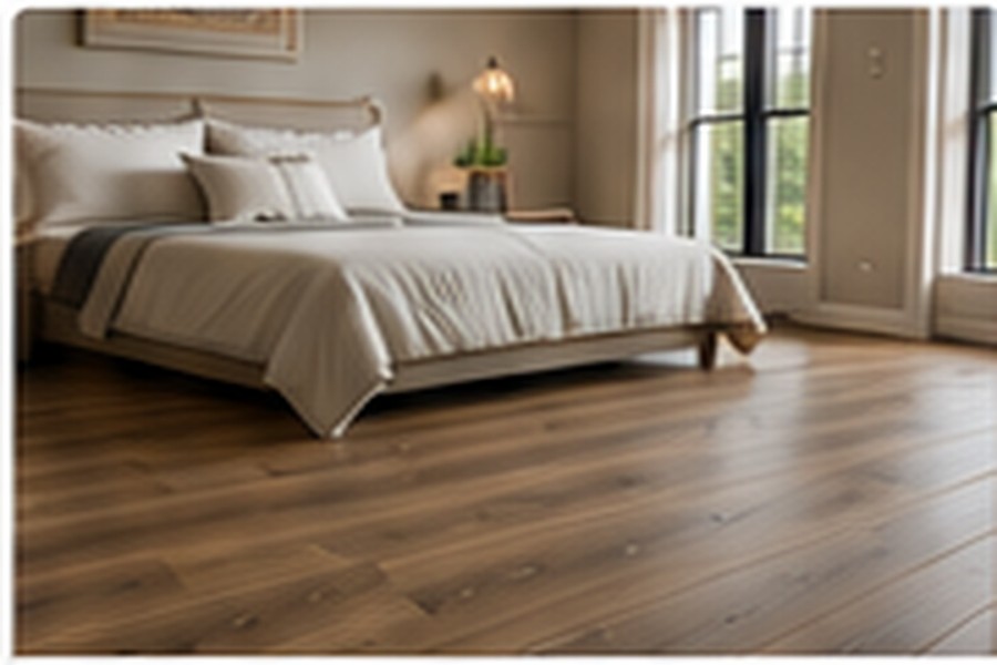 Laminate flooring clearly visible